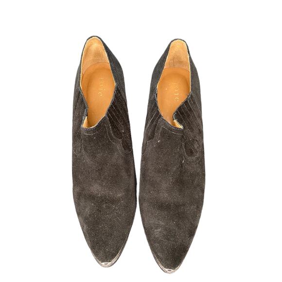 Joie Baler Black Suede Pointed Toe Western Kitten Heel Ankle Boots Size 6 1/2 - Picture 3 of 11